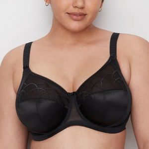Elomi Black Satin Cate Side Support Bra 48C
